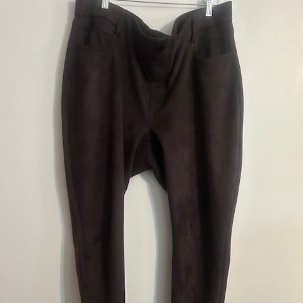 Liverpool Brown Faux Suede pull-on skinny pants, size 20W